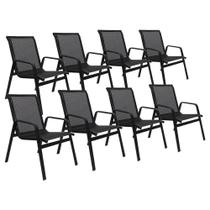 Kit 8 Cadeiras Lótus Premium Preto