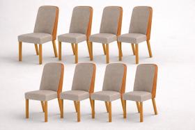 Kit 8 cadeiras maciça de Jantar Estofada Iza- Arbo Design Kit 8 cadeiras maciça de Jantar Estofada Iza- Arbo Design