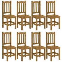 Kit 8 Cadeiras Madeira Maciça Diamante Cor Nogueira Nemargi