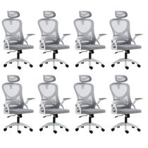 Kit 8 Cadeiras para Escritório Presidente Office Columbus com Tela Mesh