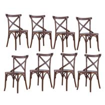 Kit 8 Cadeiras para Mesa de Jantar Espanha 39 x 94 Cm Madeira Maciça Tauari Verniz