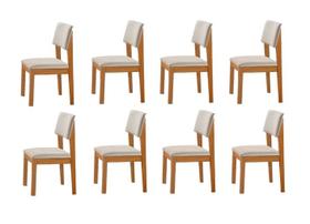 Kit 8 Cadeiras para Mesa de Jantar Estofada Turim LJ Móveis
