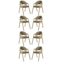 Kit 8 Cadeiras Para Mesa De Jantar Moderna Linho Balaqui Bege