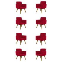 Kit 8 Cadeiras Poltronas Decorativas Escritório Recepção