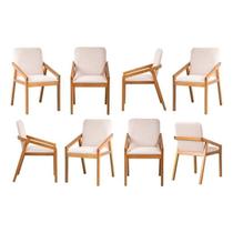 Kit 8 Cadeiras Sala de Jantar Pequi com Braço CabeCasa MadeiraOriginals