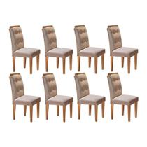 Kit 8 Cadeiras Sala Jantar Imperatriz 8 Un Capuccino/Linho Bege Turim - Rufato