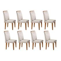 Kit 8 Cadeiras Sala Jantar Lunara 8 Un Imbuia/Veludo Creme - Rufato