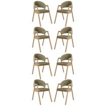 Kit 8 Cadeiras Suellen Luxo Reforçada Mesa de Jantar Linho