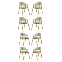 Kit 8 Cadeiras Suellen Luxo Reforçada Mesa de Jantar material sintético