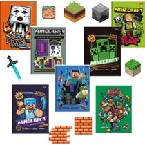 Kit 8 Cadernos 1/4 Brochura Pequeno Minecraft - Foroni Kit 8 Cadernos 1/4 Brochura Pequeno Minecraft - Foroni