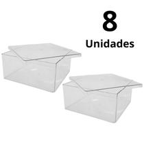 Kit 8 Caixa Cake Box Quadrada C/Tampa 2L Sobremesa Doces Kit 8 Caixa Cake Box Quadrada C/Tampa 2L Sobremesa Doces