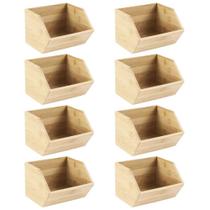 Kit 8 Caixa de Madeira Organizadora Empilhavel 3,2L OU Keep