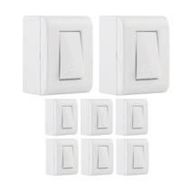 Kit 8 Caixa De Sobrepor Com 1 Interruptor Simples 10A Tramontina Kit 8 Caixa De Sobrepor Com 1 Interruptor Simples 10A Tramontina