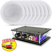 Kit 8 Caixa De Som Teto Ambiente +amplificador 40w Pc Tv Rca