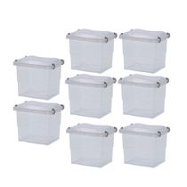 Kit 8 Caixa Organizadora Pratic Box 3 Litros Com Travas