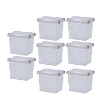 Kit 8 Caixa Organizadora Pratic Box 3 Litros Com Travas