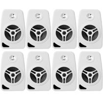 Kit 8 Caixas Acústicas Som Ambiente Brancas 55 Rms Suporte