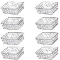 Kit 8 Caixas Decorativa Cesto Organizador Multiuso Transp Kit 8 Caixas Decorativa Cesto Organizador Multiuso Transp
