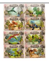 Kit 8 Caixas Dinossauros Park Blocos De Montar