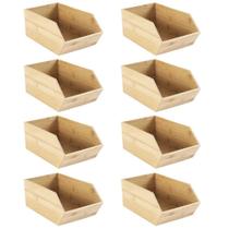 Kit 8 Caixas Empilhavel Cozinha 6,4L Organizadora Ou Keep