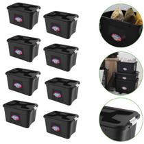Kit 8 Caixas Organizadoras 56 Litros Com Trava Preta Uninjet Kit 8 Caixas Organizadoras 56 Litros Com Trava Preta Uninjet