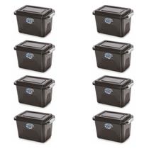 Kit 8 Caixas Organizadoras Alta Black 8 L C/ Tampa e Trava Kit 8 Caixas Organizadoras Alta Black 8 L C/ Tampa e Trava