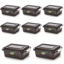 Kit 8 Caixas Organizadoras Black 5L Com Tampa E Travas