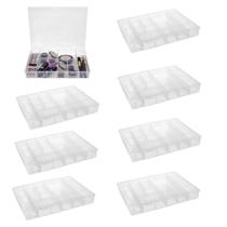 Kit 8 Caixas Organizadoras Multiuso 12 Div Transparente G Kit 8 Caixas Organizadoras Multiuso 12 Div Transparente G