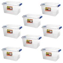 Kit 8 Caixas Organizadoras Multiuso Alta 4,5 L Transparente Kit 8 Caixas Organizadoras Multiuso Alta 4,5 L Transparente