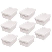 Kit 8 Caixas Organizadoras Multiuso Decorativa 5L Branco Kit 8 Caixas Organizadoras Multiuso Decorativa 5L Branco
