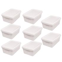 Kit 8 Caixas Organizadoras Multiuso Decorativa 5L Branco Kit 8 Caixas Organizadoras Multiuso Decorativa 5L Branco