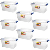 Kit 8 Caixas Organizadoras Multiuso Transparente 2,5L Alta