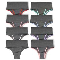 Kit 8 Calcinha Fitness Cós Alto Compressão Segura Barriga Kit 8 Calcinha Fitness Cós Alto Compressão Segura Barriga
