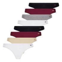 Kit 8 Calcinha Tanga Clássica Algodão Loba Lupo 40354-001 Kit 8 Calcinha Tanga Clássica Algodão Loba Lupo 40354-001