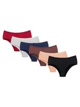 Kit 8 Calcinhas Microfibra Cintura Alta Pós-parto Forro Algodão