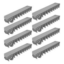 Kit 8 Calha Com Grelha Água Chuva 100x15x15 Suporta 1,5 Ton Kit 8 Calha Com Grelha Água Chuva 100x15x15 Suporta 1,5 Ton