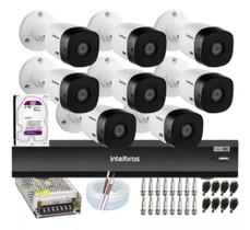 Kit 8 Camera de Segurança Intelbras 1220b Fullhd Dvr Imhdx 3008 Com hd 2tb Wd Purple