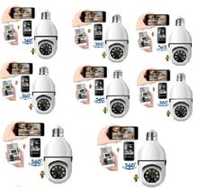 Kit 8 Camera Ip Segurança Lampada Yoosee Panoramica Wifi1080 Espia
