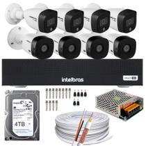 Kit 8 Cameras 04 cam 1220 Full Color 04 cam 1220B Full HD Intelbras Dvr 1008c,4TB