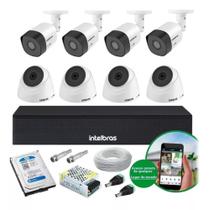 Kit 8 Cameras 1120 Dvr Mhdx 1008 Completo Com Hd 500gb