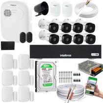 Kit 8 Câmeras 1220B Dvr Intelbras + kit Alarme+ivp 2000+xas 4010 + HD 500GB