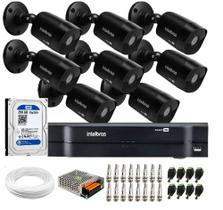 Kit 8 Câmeras Black Intelbras - VHD 1220 B G6 Full HD 1080p + DVR Intelbras MHDX 1208 + HD
