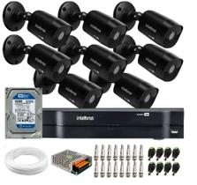 Kit 8 Câmeras Black Intelbras - VHD 1220 B G6 Full HD 1080p + DVR Intelbras MHDX 1208 + HD