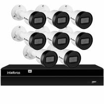 Kit 8 Câmeras Bullet Intelbras Full HD 1080p VIP 1230 B G4 + NVR Digital Video 8 Canais NVD 1408 4K