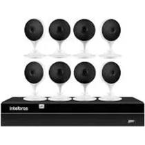 Kit 8 câmeras com inteligência full hd im3 intelbras + 1 nvr 1408 8 canais intelbras