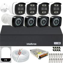 Kit 8 Câmeras de Segurança 4 câmeras Full HD 1080p 20m Infra 4 câmeras Full Color DVR Intelbras 8 canais Kit 8 Câmeras de Segurança 4 câmeras Full HD 1080p 20m Infra 4 câmeras Full Color DVR Intelbras 8 canais