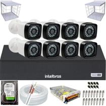 Kit 8 Câmeras de Segurança Full Hd 1080p grades de proteção Dvr Intelbras 8 Canais MHDX