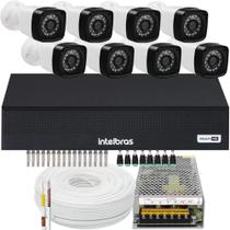 Kit 8 Cameras de Seguranca Full Hd Dvr Intelbras full hd 8ch mhdx S/ Hd