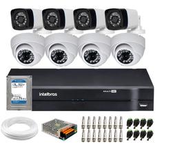 Kit 8 Câmeras de Segurança HD 720p 1MP + DVR MHDX Intelbras + HD 1TB Kit 8 Câmeras de Segurança HD 720p 1MP + DVR MHDX Intelbras + HD 1TB
