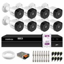 Kit 8 Câmeras de Segurança HD 720p VHD 3130 B G4 + DVR Intelbras Multi HD + HD 1TB + Acessórios